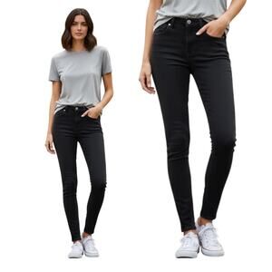 Banana Republic Jeans Women's SZ 30 Black High-Rise Skinny Fade-Resistant